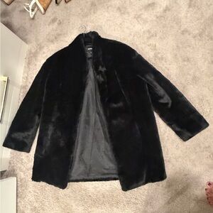 Express Black Faux Fur Teddy Coat